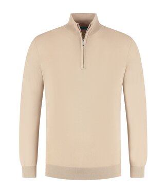 District Indigo Half Zip Pullover Tencel Beige