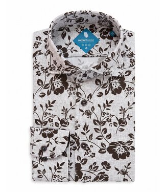District Indigo District Indigo Pique Performance Shirt Print Beige