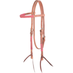 Martin Saddlery Pink Laced Harness Browband Headstall