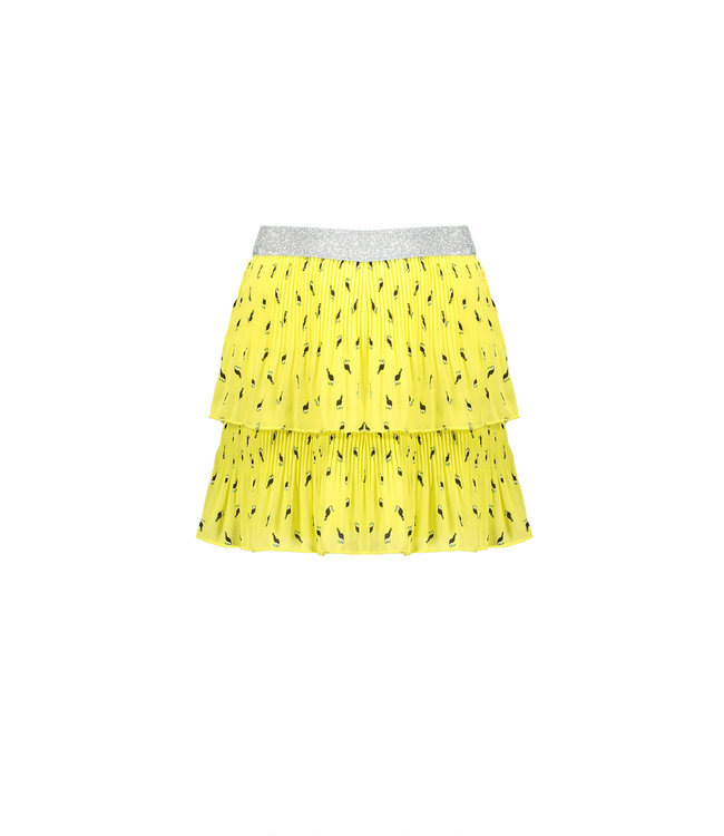 NoNo Nono NikkiB 2 layered plisse skirt in Toucan AOP  N103-5704