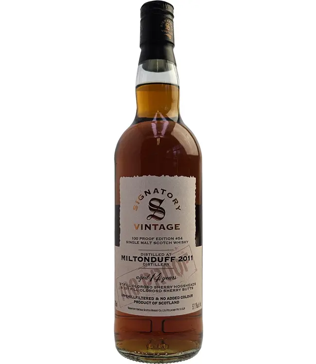 Signatory Miltonduff 14Y - 2011 - 100 PROOF #54
