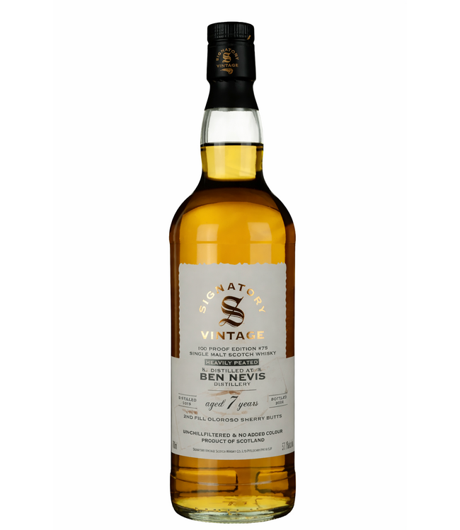 Ben Nevis 2019 Heavily Peated 100 Proof #75 Signatory Vintage
