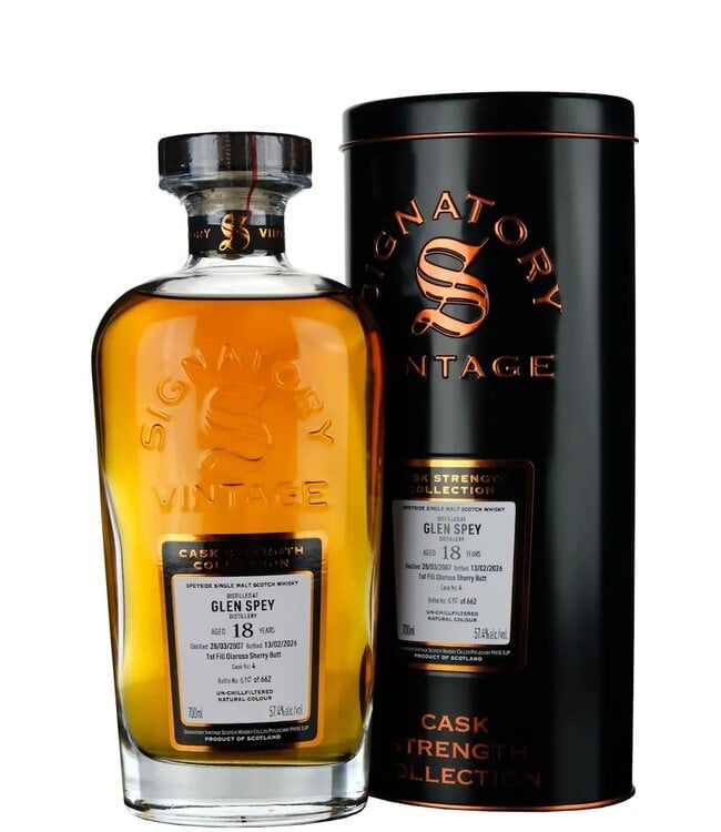 Glen Spey 2007 - 18 years cask #4 Signatory Vintage Cask Strength