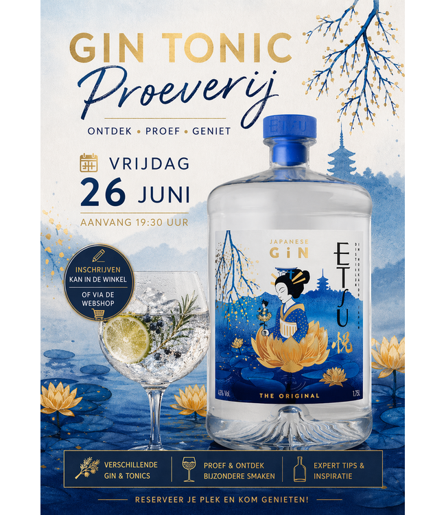Gin Tonic proeverij - vrijdag 26 juni - 19:30 uur