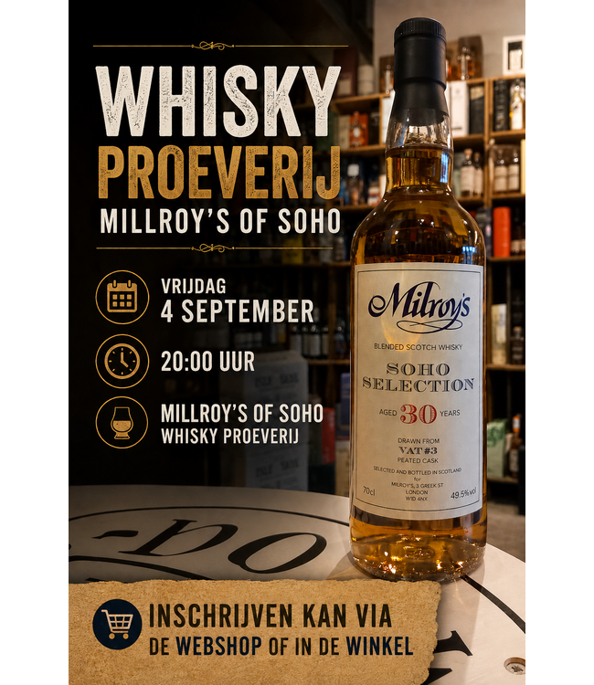 Whiskyproeverij - 4 september - Millroy's of Soho