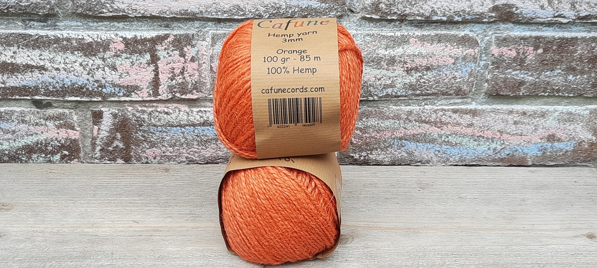 Hennep touw 2mm Oranje