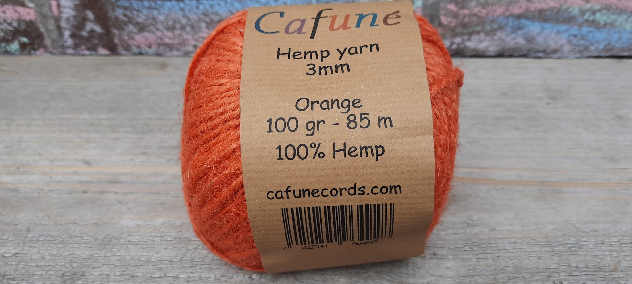 Hennep touw 2mm Oranje