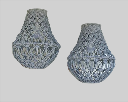 Macrame koord 4mm Mint gevlochten, gerecycled katoen