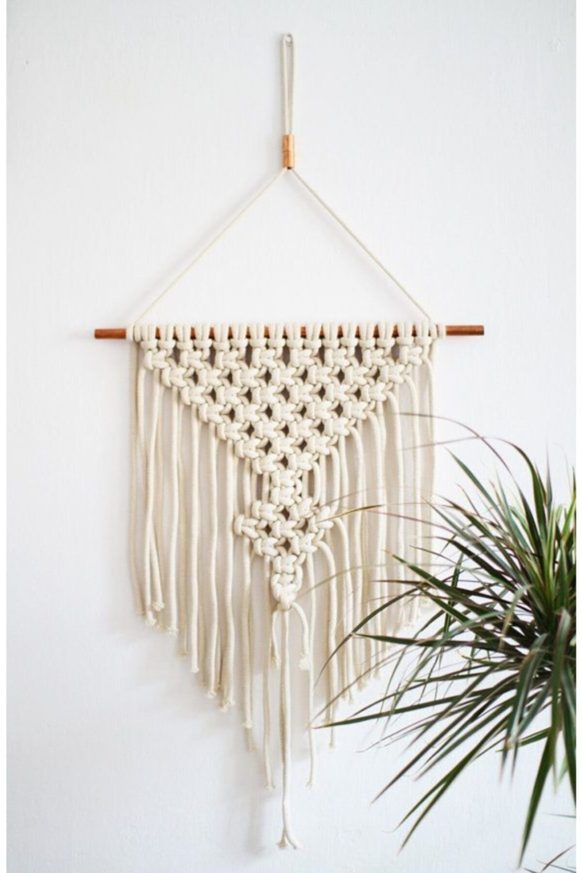 Macrame koord 4mm Poeder gevlochten, gerecycled katoen