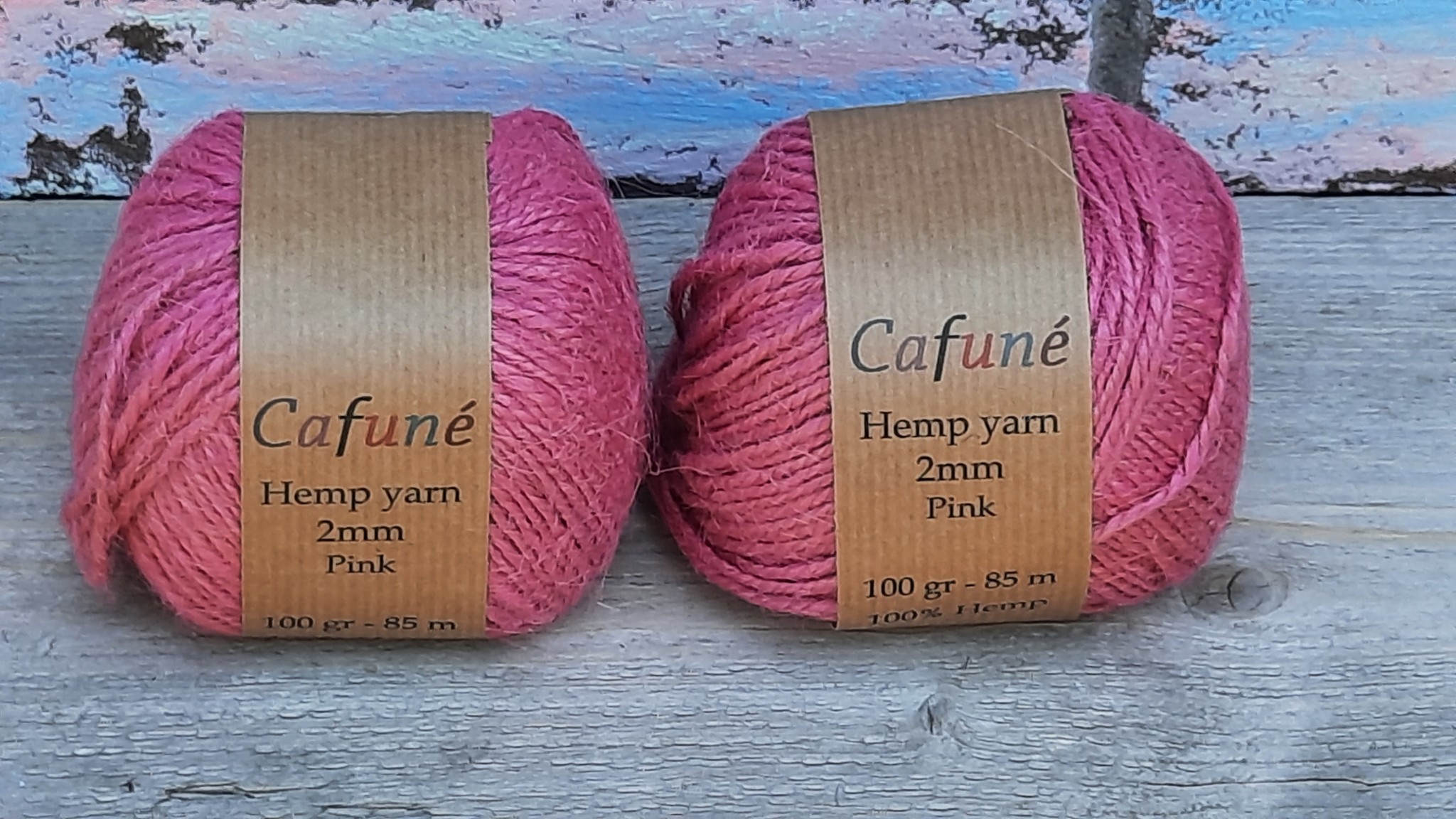 Hennep touw 2mm Pink