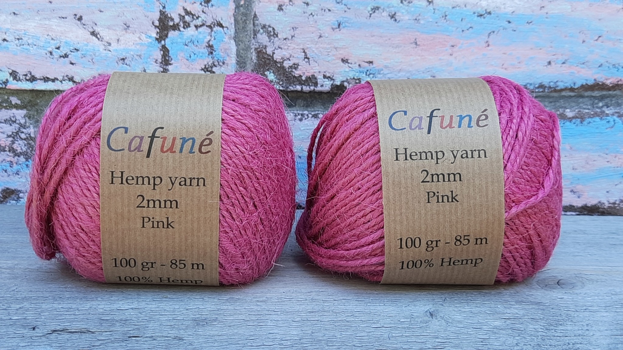 Hennep touw 2mm Pink