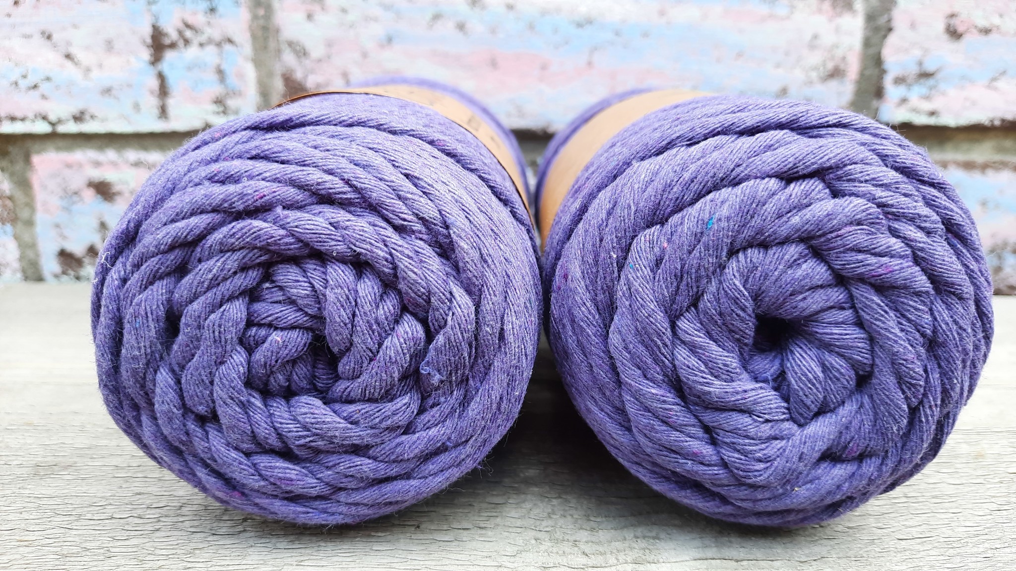 Macrame garen 3mm Paars enkel gedraaid uitkambaar gerecycled katoen