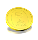 CombiCraft Standard Plastic  Food & Beverage Tokens Ø29mm with Embosed Print of 'wine' - 250 pcs