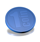 CombiCraft Plastic Ø29mm Token with Embosed Print of '1 coin' - 250 pcs