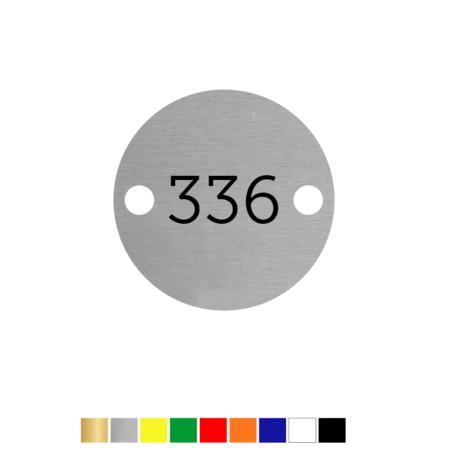 CombiCraft Number Tags Plastic Round 1.6mm thick with 2 holes left and right