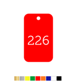 CombiCraft Number Tags Plastic Rectangular Portrait 1.6mm thick with rounded edges and 1 hole