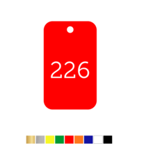 Number Tags Plastic Rectangular with 1 hole