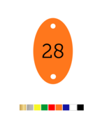 CombiCraft Number Tags Plastic Oval Portrait 1.6mm thick with 2 holes