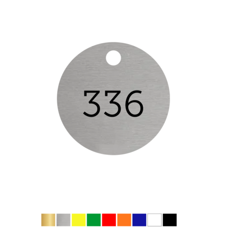 CombiCraft Number Tags Plastic Round 1.6mm thick with 1 hole