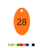 CombiCraft Number Tags Plastic Oval Portrait 1.6mm thick with 1 hole