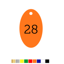 Number Tags Plastic Oval with 1 hole