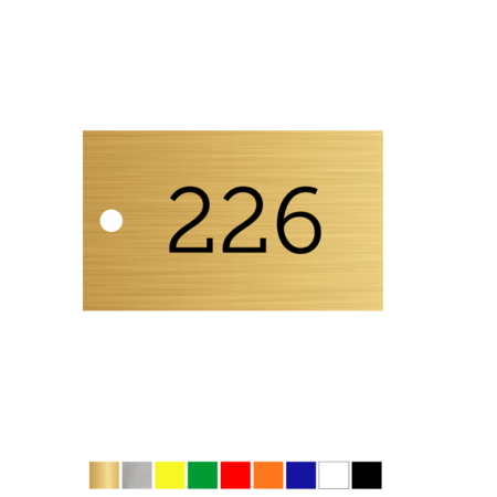 CombiCraft Number Tags Plastic Rectangular Landscape 1.6mm thick with sharp edges and 1 hole