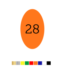 Number Tags Plastic Oval