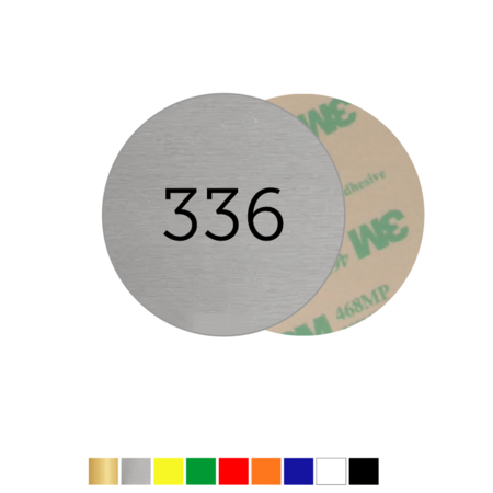 CombiCraft Number Tags Plastic Round 1.6mm thick with tape