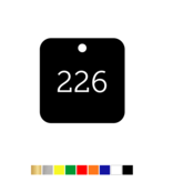 CombiCraft Number Tags Plastic Square 1.6mm thick with rounded edges and 1 hole