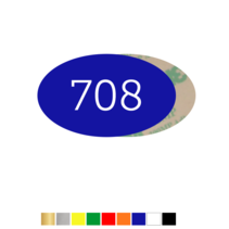 Number Tags Plastic Oval with tape