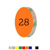 Number Tags Plastic Oval with tape