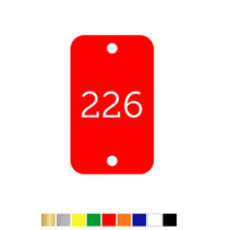 Number Tags Plastic Rectangular with 2 holes