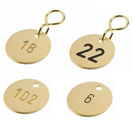 CombiCraft Round Brass Number Tags with engraving