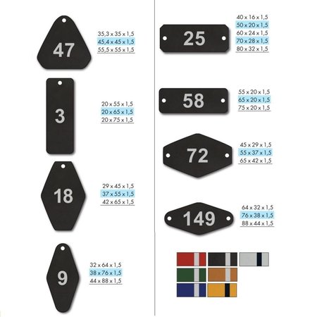 CombiCraft Number Tags Aluminium with engraving