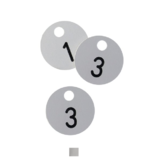 CombiCraft Number Tags round with milling engraving in a variety of sizes