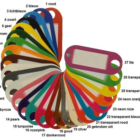 AllTopBargains 10 PC Color Coded Key Tags Keychain Split Rings Labels Color Plastic Key ID Home