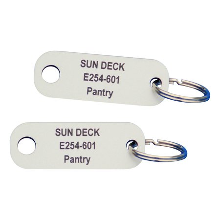 CombiCraft Acrylic Key Tags Model E7 with 2 holes with custom text and numbering