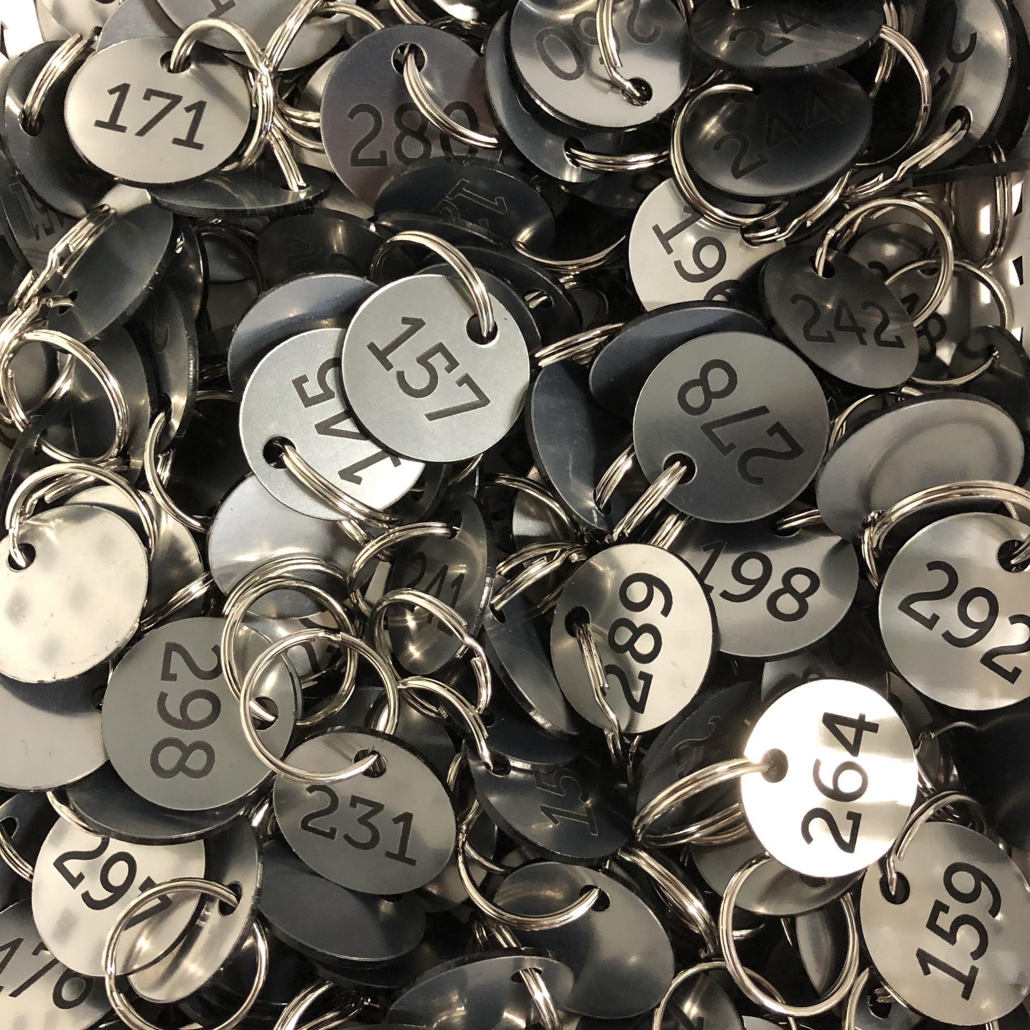 Numbered Acrylic Key Tags Round