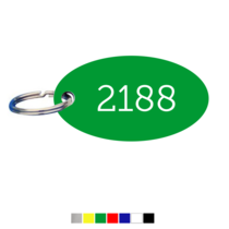 Key Tags Oval Portrait with number