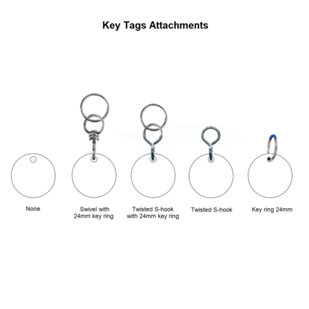 CombiCraft Numbered Acrylic Key Tags Round with number and text