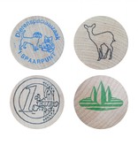 CombiCraft Custom One-Colour Printed Wooden Tokens - 1 pcs