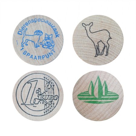 CombiCraft Custom One-Colour Printed Wooden Tokens - 1 pcs