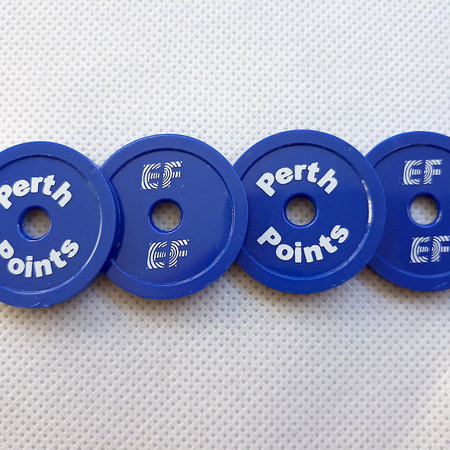 CombiCraft Custom Printed Plastic Tokens with Safety Hole from 1000 pcs