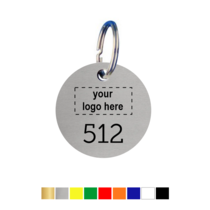 Numbered Key Tags Round with logo