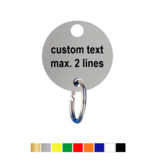 CombiCraft Acrylic Key Tags Round with extra hanging hole and custom text on max. 2 lines