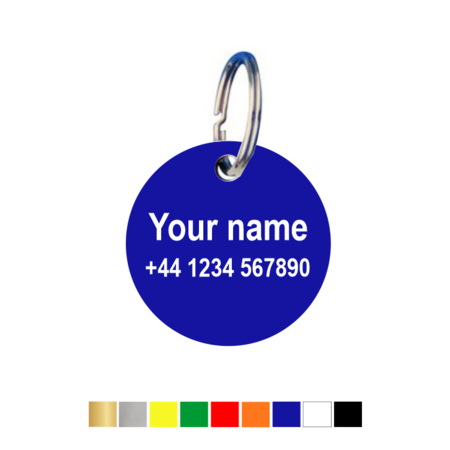 CombiCraft Acrylic Key Tags Round with name and phone number