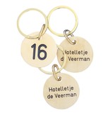 CombiCraft Brass Round Hotel Key Chain Cité with flat key ring