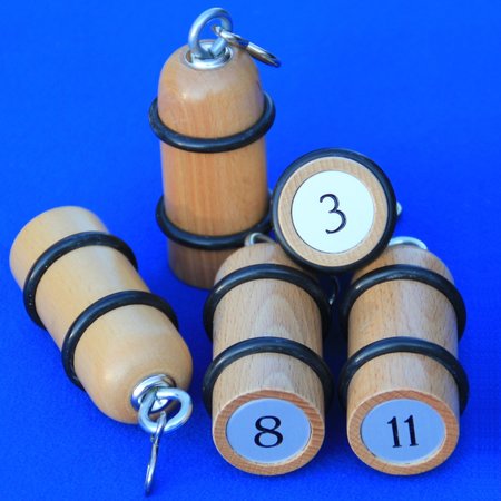 CombiCraft Prince George Beech Wood Hotel Key Chain with two bumper rings