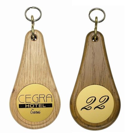 CombiCraft Oaky Drop Oak Hotel Key Chain with twisted S-Hook