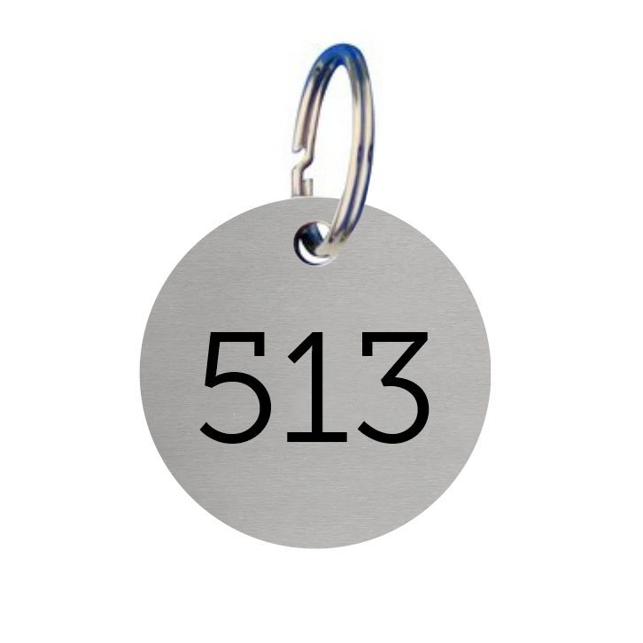 CombiCraft Numbered Key Tags or Key Chains Aluminium with engraving